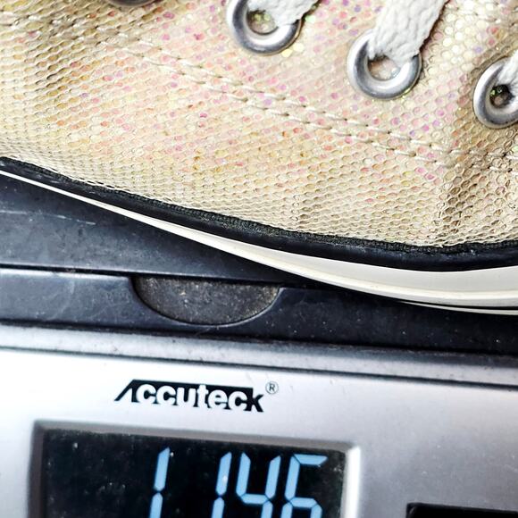 Converse All Star Ivory Iridescent Rainbow Glitter Sneakers Sneaker Shoe 9 - Picture 10 of 10